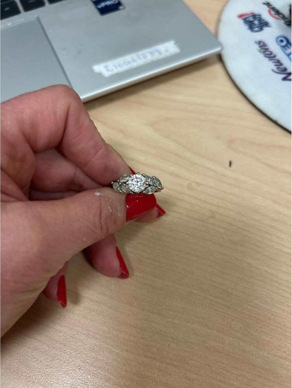 Gold Plated Floral Engagement Ring